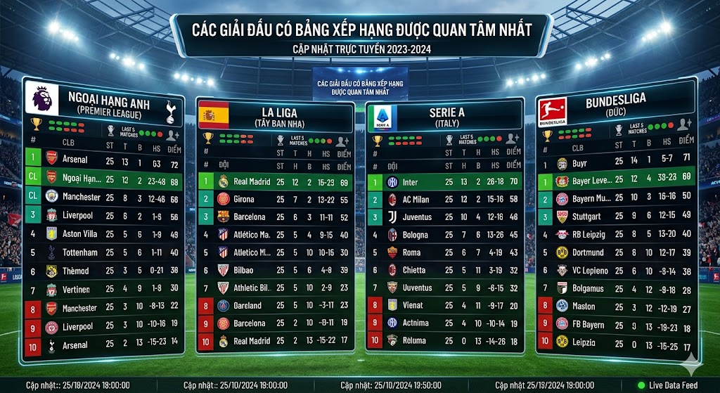 Lợi ích khi theo dõi bảng xếp hạng bóng đá